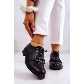 S.Barski Scarpe in pelle legate con un ornamento di larosa nera nero 1