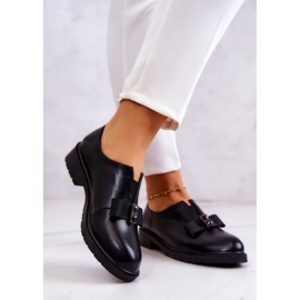 S.Barski Le scarpe brogue da donna si infilano con una decorazione Janelle nera nero 2