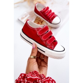 Sneakers Bernie con velcro rosse da bambino rosso 1