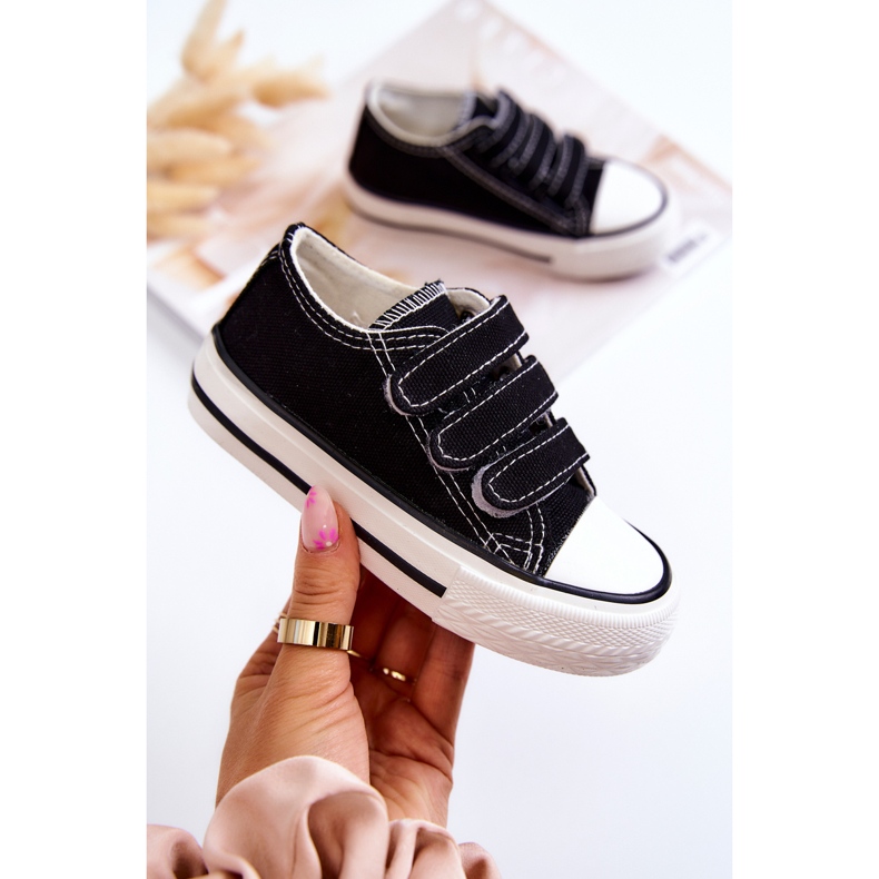 Sneakers da bambino Bernie con velcro nere nero 1