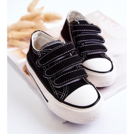 Sneakers da bambino Bernie con velcro nere nero 2