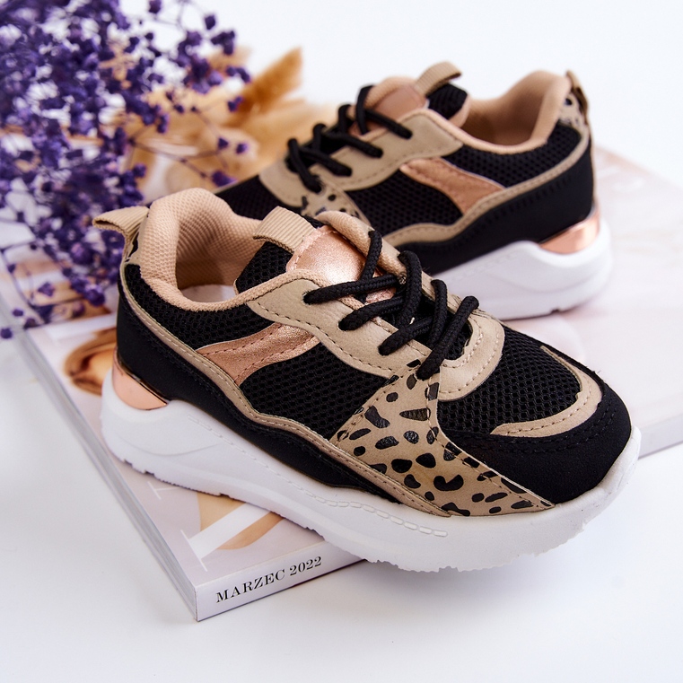 FR1 Scarpe sportive per bambini Sneakers Kizzie nere e beige 2