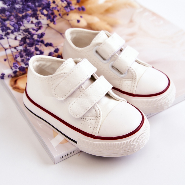 Sneakers da Bambino in Pelle Sneakers con Velcro Bianco Foster 2