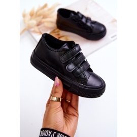 Sneakers da Bambino in Pelle Sneakers con Velcro Foster Nero 1