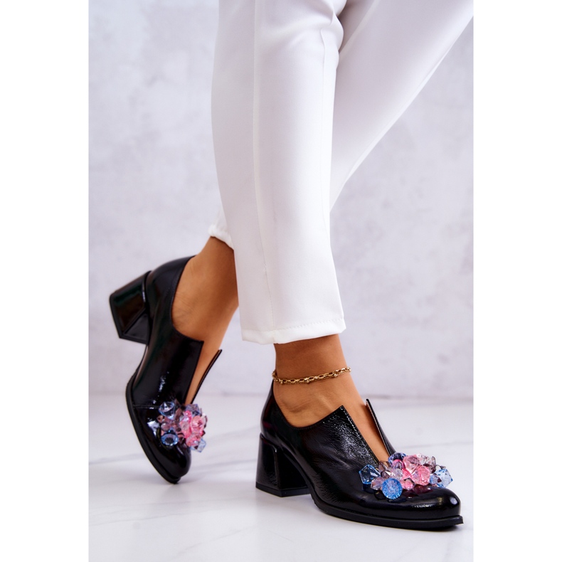 PA2 Scarpe In Pelle Liscia Con Decorazione Delaver Nera nero 2