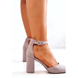 PS1 Décolleté con tacco da donna in camoscio grigio Harye 1
