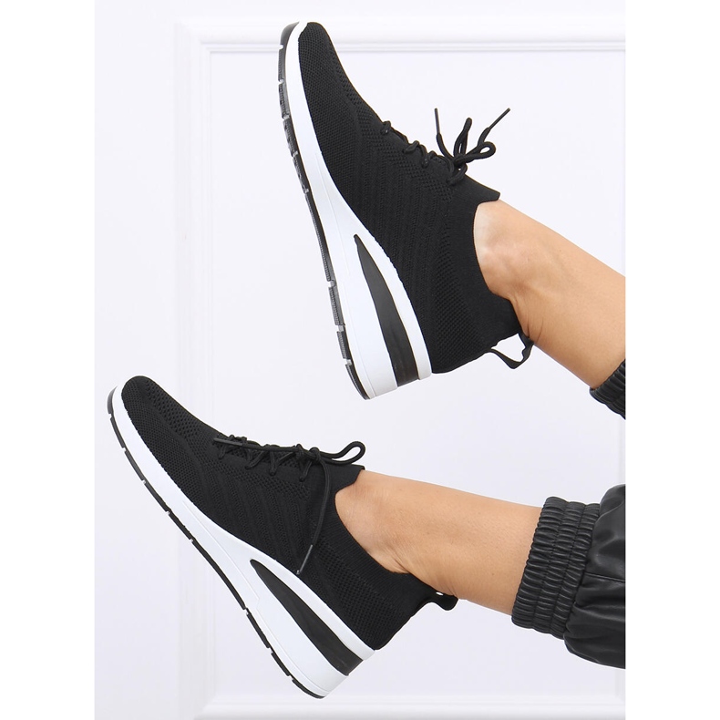 Scarpe con zeppa a calzino Binita Nero 1