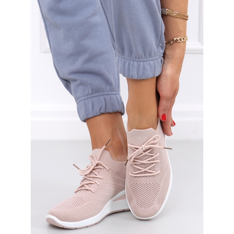 Scarpe con zeppa a calzino Binita Pink rosa 1