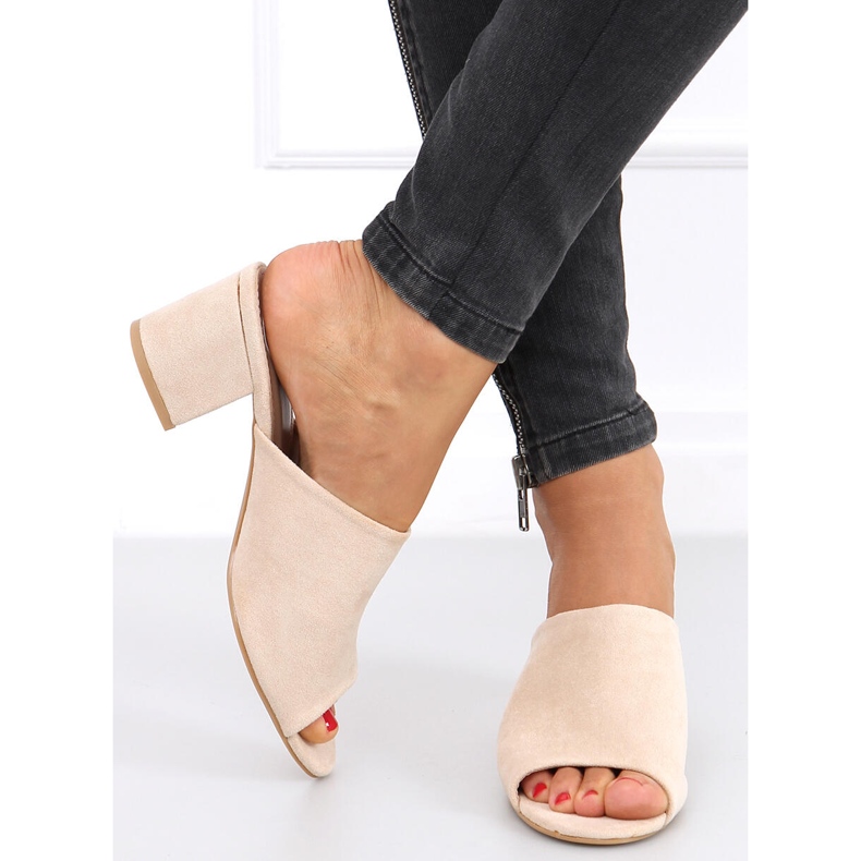 Ciabatte con tacco Alessia Beige 1