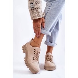 S.Barski Scarpe Scamosciate Da Donna Legate Beige Mayson 1