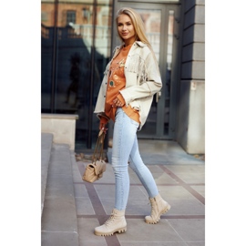 S.Barski Trapper stivali in camoscio con cuciture a strati grigio chiaro beige 1