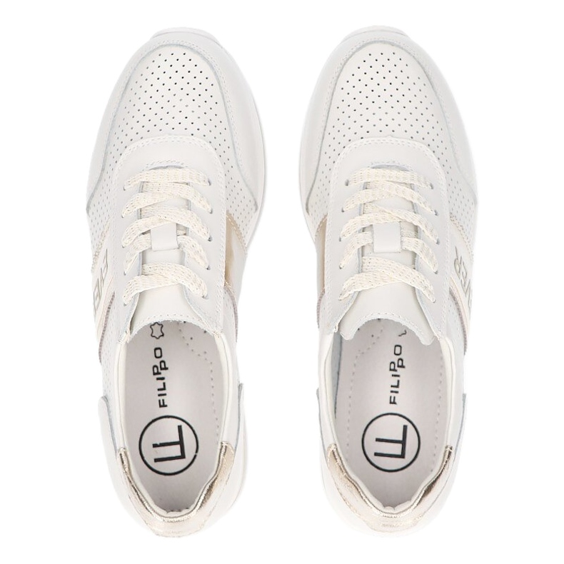Ever Scarpe sportive da donna Filippo DP1414 bianche e oro bianca d'oro 8