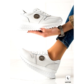 Scarpe sportive da donna legate Filippo DP3547/22 WH Bianche bianco argento 1