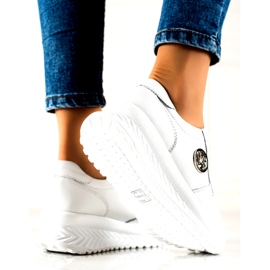 Scarpe sportive da donna legate Filippo DP3547/22 WH Bianche bianco argento 3