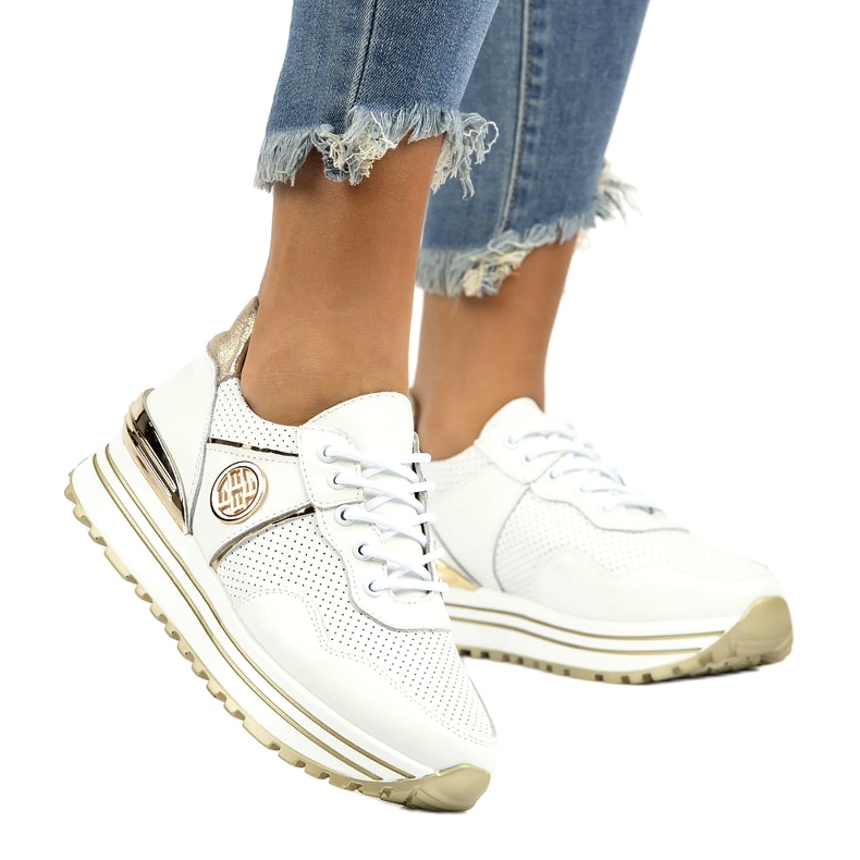 Sneakers in pelle Filippo DP3538/22 WH bianco 3