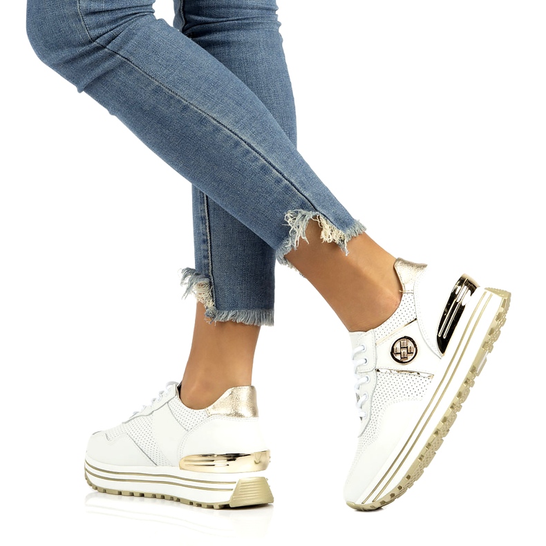 Sneakers in pelle Filippo DP3538/22 WH bianca 1