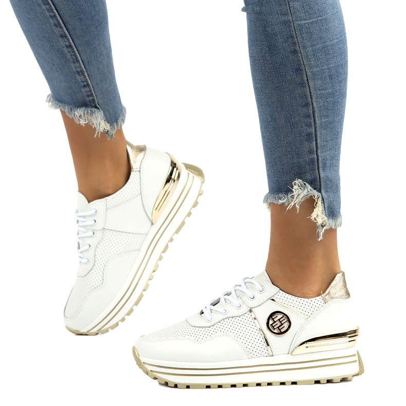 Sneakers in pelle Filippo DP3538/22 WH bianca 4