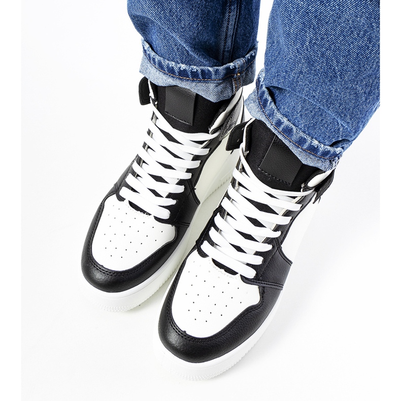 Sneakers alla caviglia Dellucci bianche e nere bianco nero 1