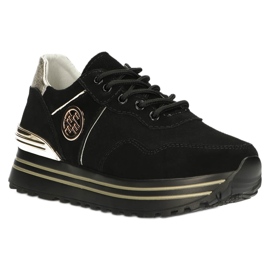 Sneakers in pelle Filippo DP3538/22 BK GO nero 3