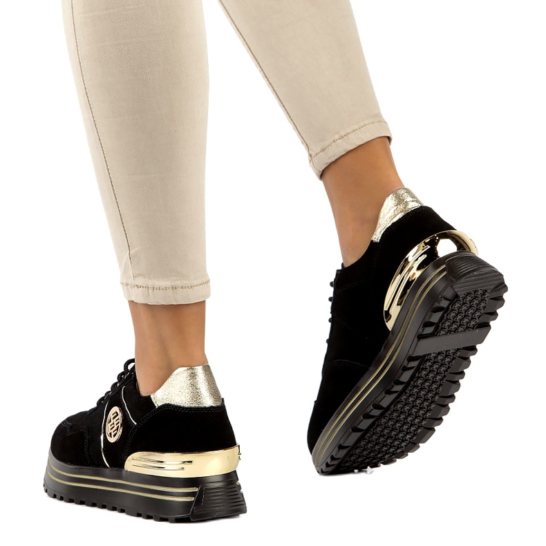 Sneakers in pelle Filippo DP3538/22 BK GO nero 2