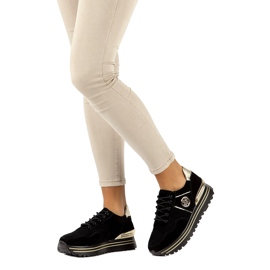 Sneakers in pelle Filippo DP3538/22 BK GO nero 5