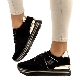 Sneakers in pelle Filippo DP3538/22 BK GO nero 1