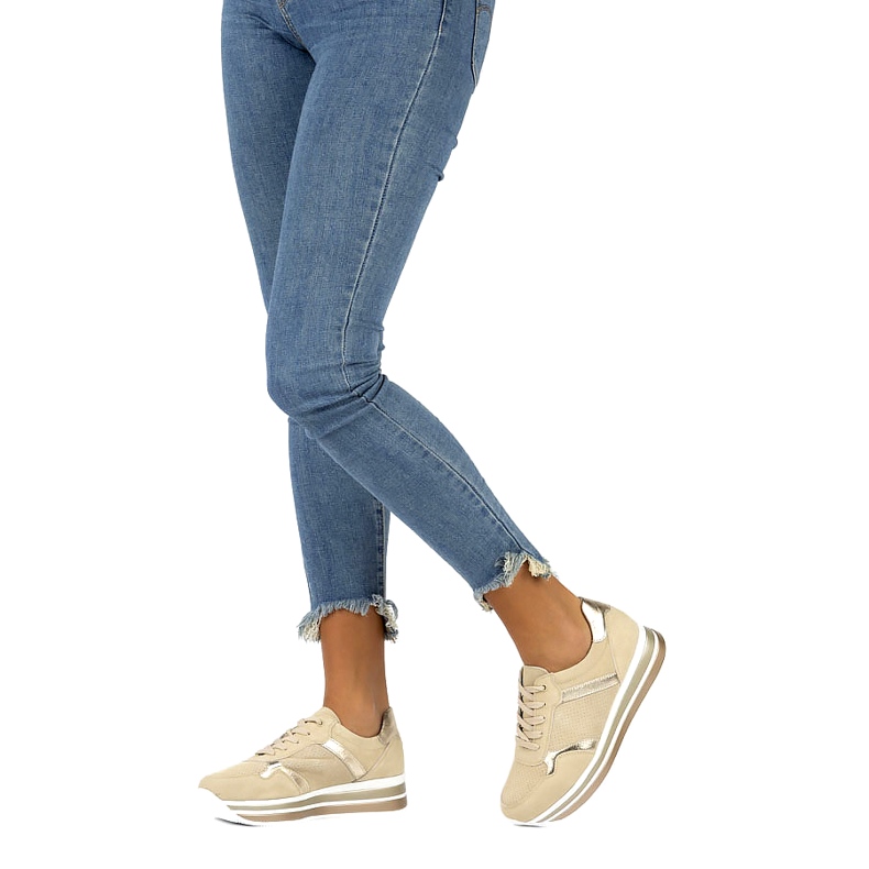 Sneakers in pelle scamosciata Filippo DP2004/21 BE beige d'oro 2