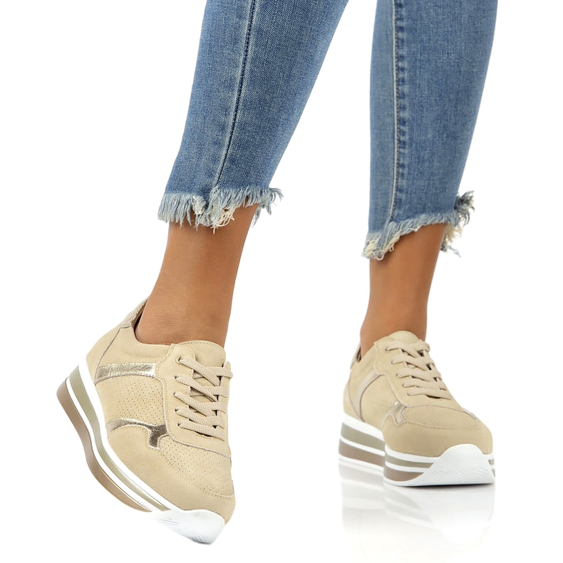 Sneakers in pelle scamosciata Filippo DP2004/21 BE beige d'oro 3
