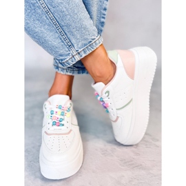 Sneakers da donna con perline Lalima Pink bianco 1