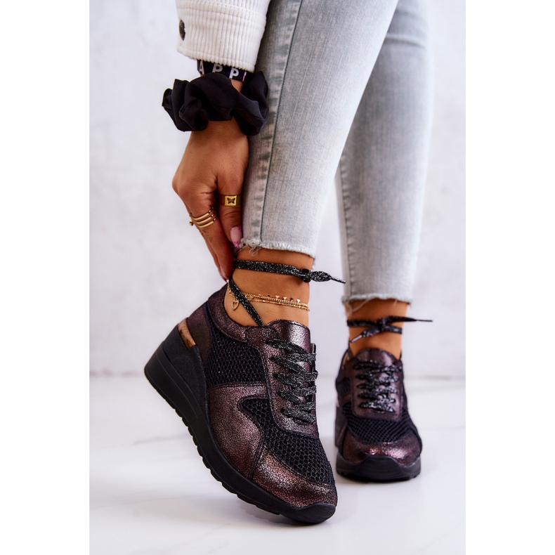 Sneakers Zeppa In Pelle Con Mesh S.Barski Nero 1