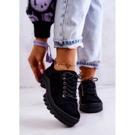 S.Barski Scarpe da donna in camoscio allacciate Mayson nere nero 1