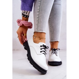S.Barski Scarpe brogue classiche da donna Oxford White Colton bianco 2