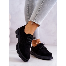 S.Barski Scarpe Oxford da donna in pelle scamosciata classiche nere Colton nero 2