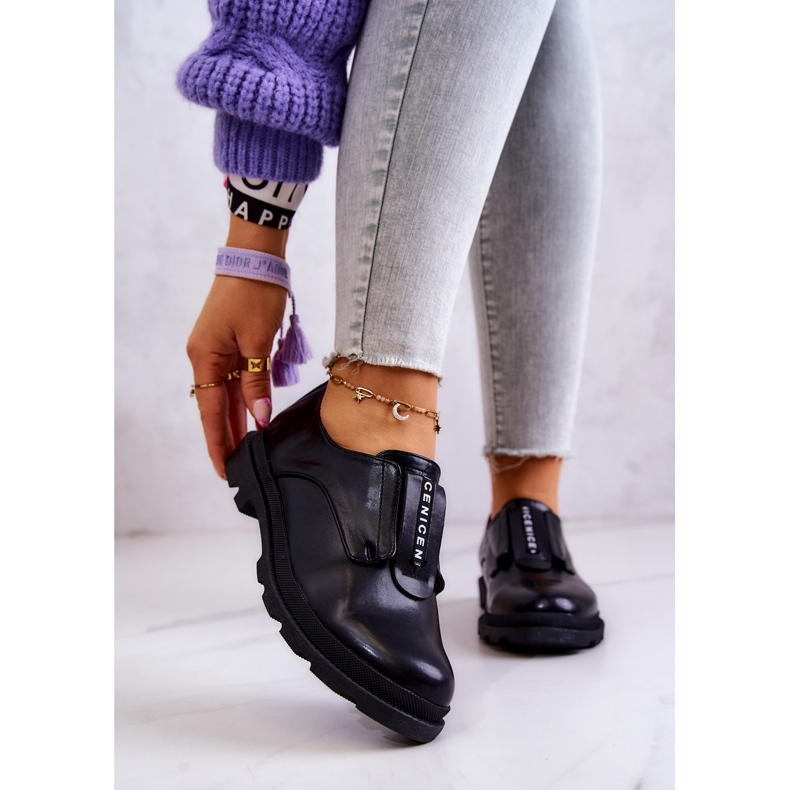S.Barski Scarpe senza lacci in pelle da donna nere Kirstee nero 1