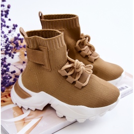 FR1 Scarpe sportive per bambini Calzino alto Beige Nickie 1