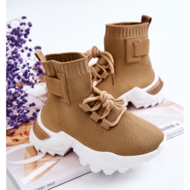 FR1 Scarpe sportive per bambini Calzino alto Beige Nickie 2