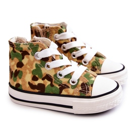 Sneakers Alte da Bambino Beige-Verde Filemon 1