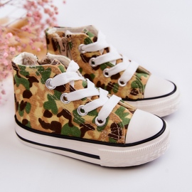 Sneakers Alte da Bambino Beige-Verde Filemon 2