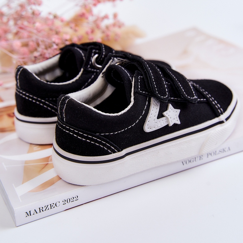 FR1 Sneakers Classiche Per Bambini Nere Con Velcro Phiris nero nero 2