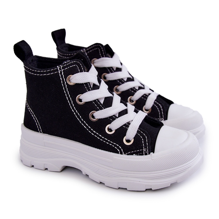 FR1 Sneakers alte per bambini in bianco e nero Freeze 1