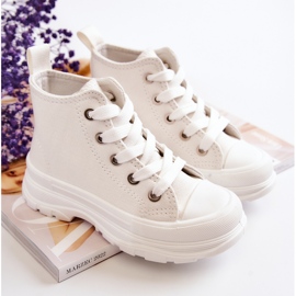 FR1 Sneakers alte per bambini White Freeze bianco 1