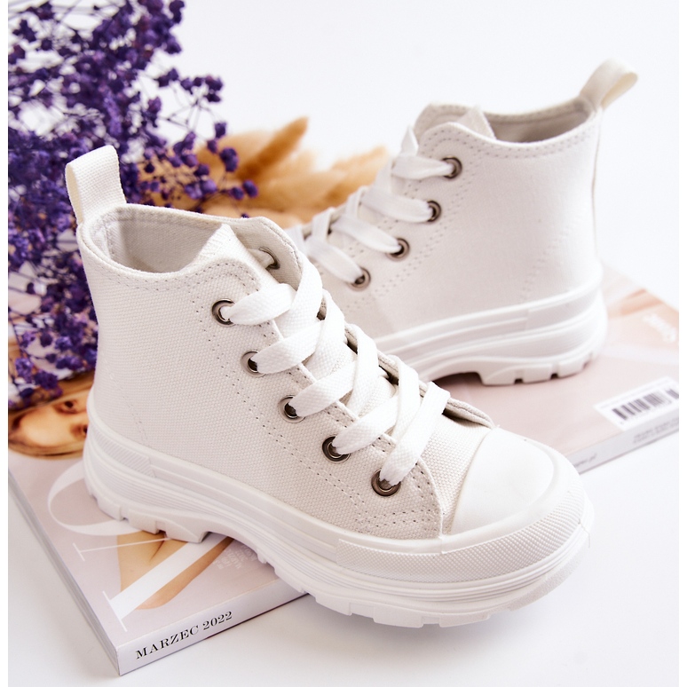 FR1 Sneakers alte per bambini White Freeze bianca 2