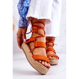FW1 Sandali da donna legati sulla piattaforma arancione Amrillo arancia 1