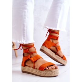 FW1 Sandali da donna legati sulla piattaforma arancione Amrillo arancia 2