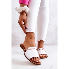 Pantofole Pelle Lewski Shoes 3047 Bianco 1