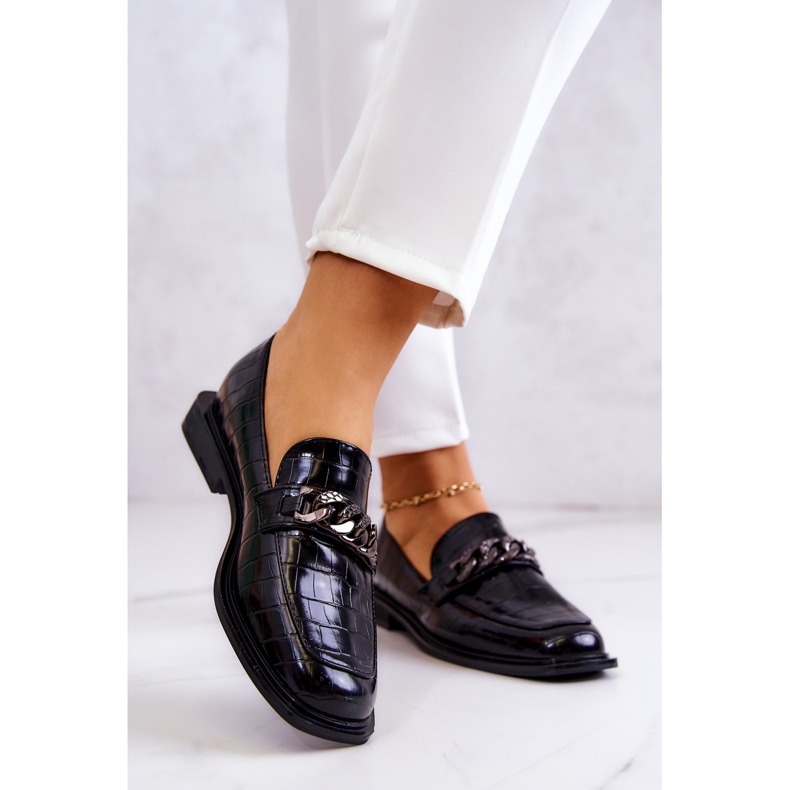 Vinceza Mocassini Mocassini In Pelle Con Catena Killen Nera nero 2