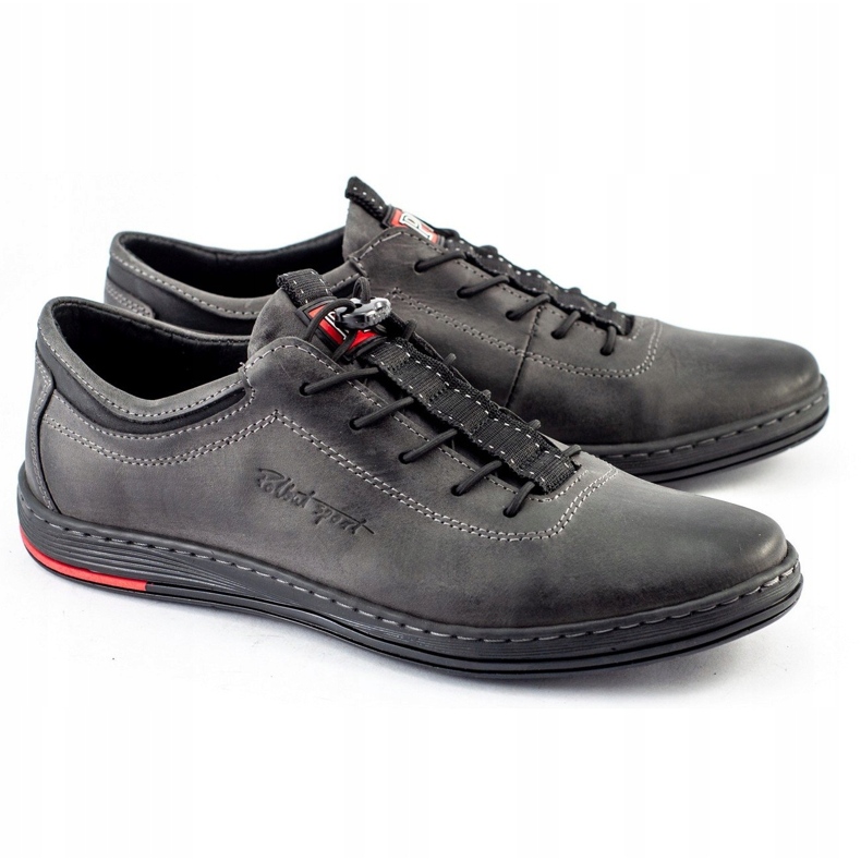 Polbut Scarpe casual da uomo in pelle K23 grigio 1