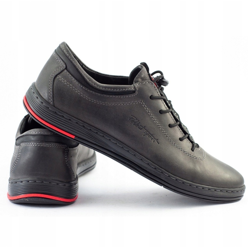 Polbut Scarpe casual da uomo in pelle K23 grigio 2