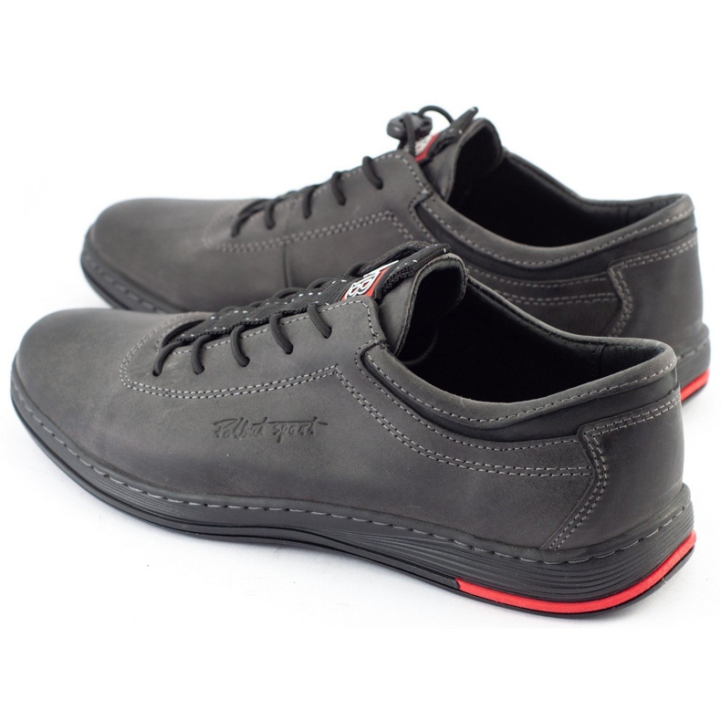 Polbut Scarpe casual da uomo in pelle K23 grigio 3