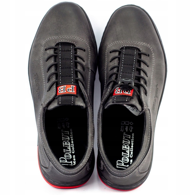 Polbut Scarpe casual da uomo in pelle K23 grigio 4